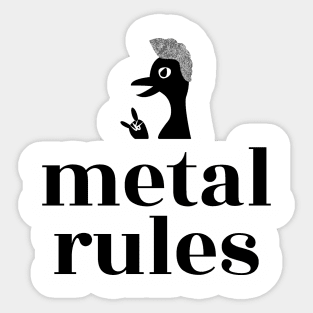 Metal Rules Cool Duck Quack Sticker